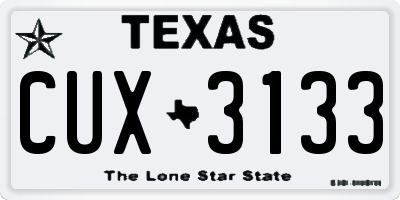 TX license plate CUX3133