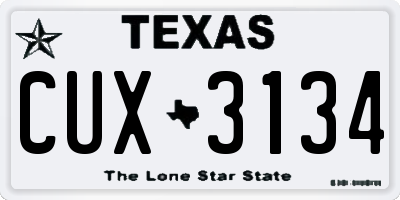TX license plate CUX3134