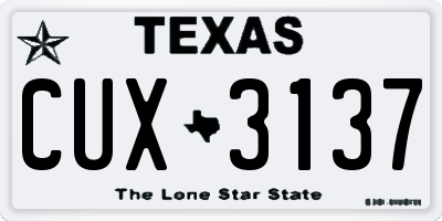 TX license plate CUX3137