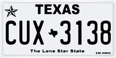 TX license plate CUX3138