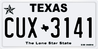 TX license plate CUX3141