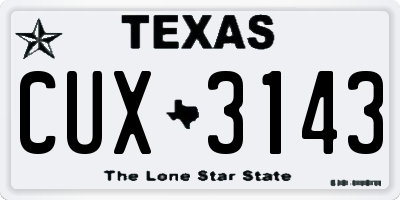 TX license plate CUX3143