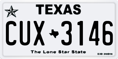 TX license plate CUX3146