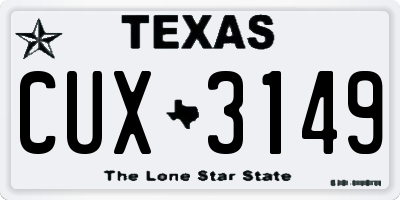 TX license plate CUX3149