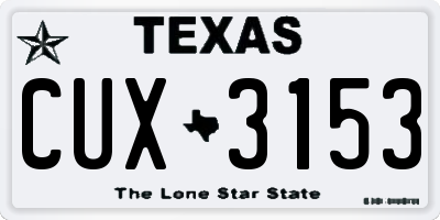 TX license plate CUX3153