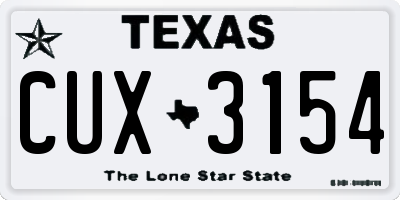 TX license plate CUX3154