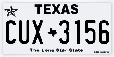TX license plate CUX3156