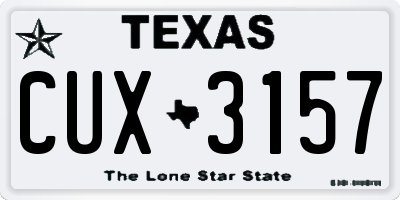 TX license plate CUX3157