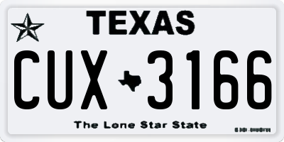TX license plate CUX3166