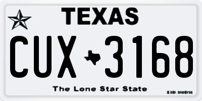 TX license plate CUX3168