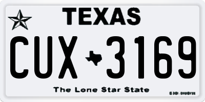 TX license plate CUX3169