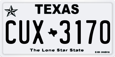 TX license plate CUX3170