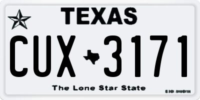 TX license plate CUX3171