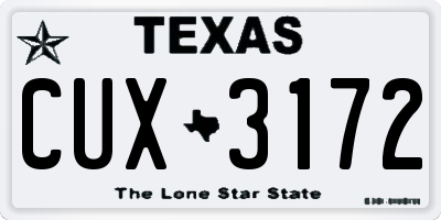 TX license plate CUX3172