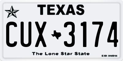 TX license plate CUX3174