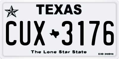 TX license plate CUX3176