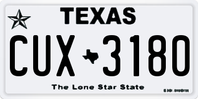 TX license plate CUX3180