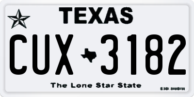 TX license plate CUX3182