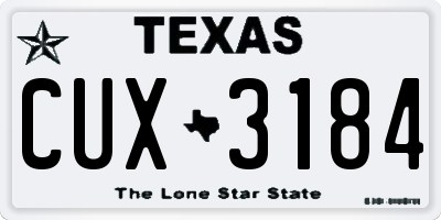 TX license plate CUX3184