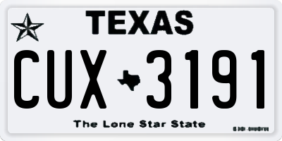 TX license plate CUX3191