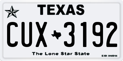TX license plate CUX3192