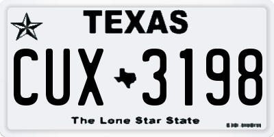 TX license plate CUX3198