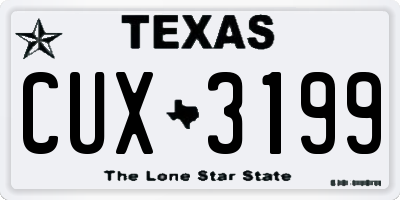 TX license plate CUX3199