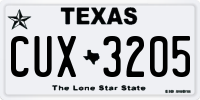 TX license plate CUX3205