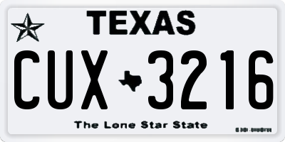 TX license plate CUX3216