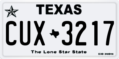 TX license plate CUX3217