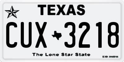 TX license plate CUX3218