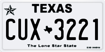 TX license plate CUX3221
