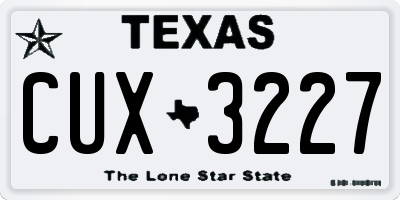 TX license plate CUX3227