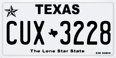 TX license plate CUX3228