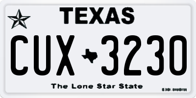 TX license plate CUX3230