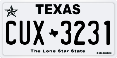 TX license plate CUX3231