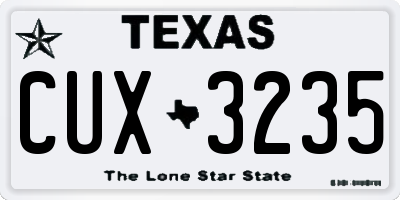 TX license plate CUX3235