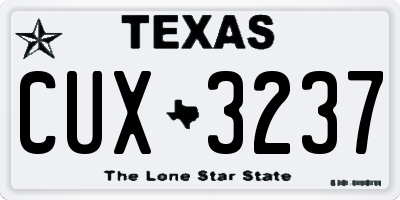 TX license plate CUX3237