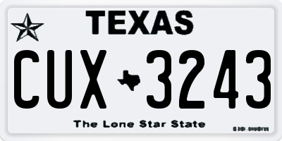 TX license plate CUX3243