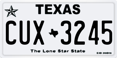 TX license plate CUX3245