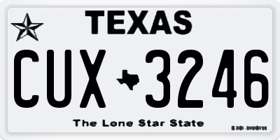 TX license plate CUX3246