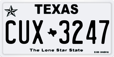 TX license plate CUX3247