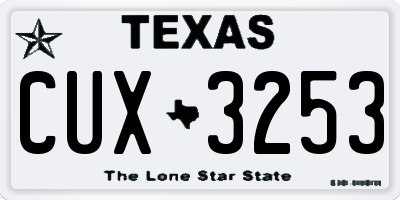 TX license plate CUX3253