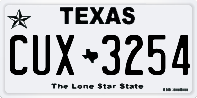 TX license plate CUX3254