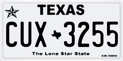 TX license plate CUX3255