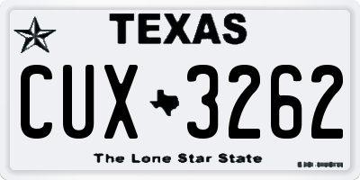 TX license plate CUX3262