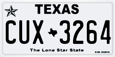 TX license plate CUX3264