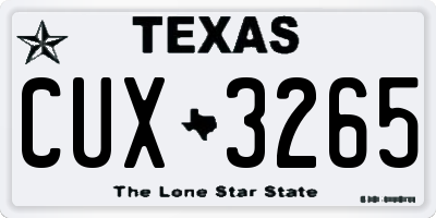 TX license plate CUX3265