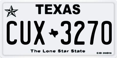 TX license plate CUX3270