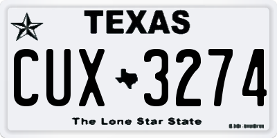 TX license plate CUX3274